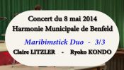 Concert 2014 à Benfeld, Harmonie municipale : Marimbistick Duo 3/3