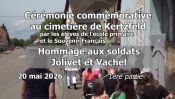 Kertzfeld - 2026 - Cérémonie commémorative avec es enfants de l'école primaire- partie 1 sur 3 Hommage aux soldats Jolivet et Vachel